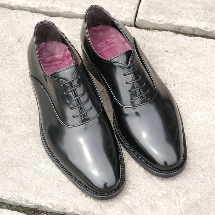 Otisopse – Großhandel Oxford-Schuhe – Herren – Schwarze Oxford-Schuhe aus gebürstetem Leder6