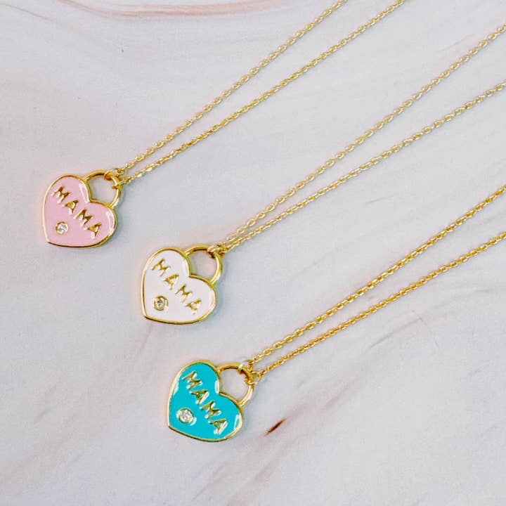 Ellison+Young - Wholesale Pendant/Charm Necklace - Pastel Locket Mama Necklace