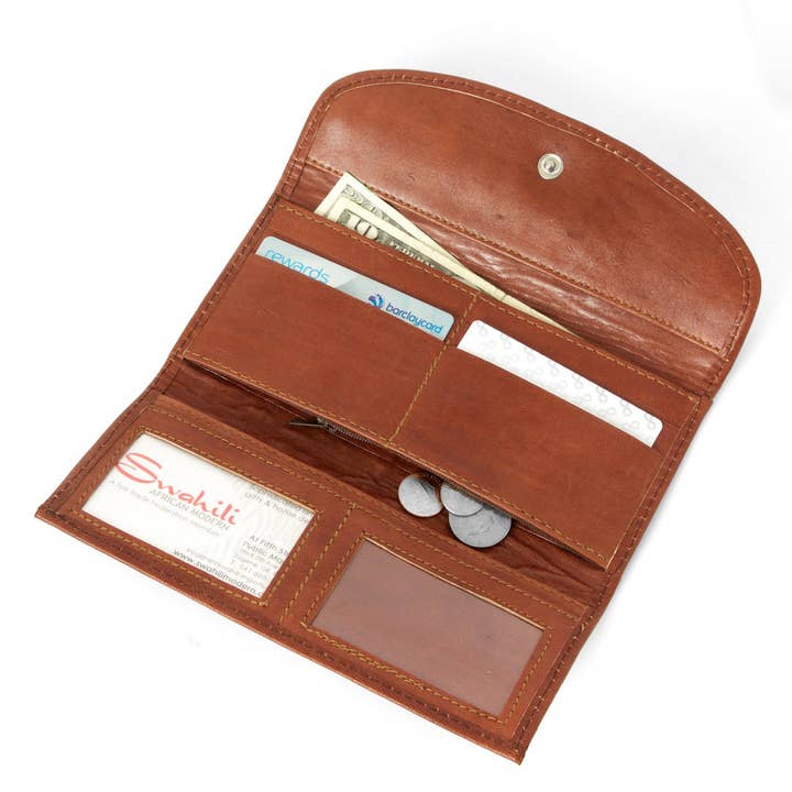 Swahili | AFRICAN MODERN - Wholesale Wallet - Women's - Brown Mudcloth & Leather Women's Wallet2