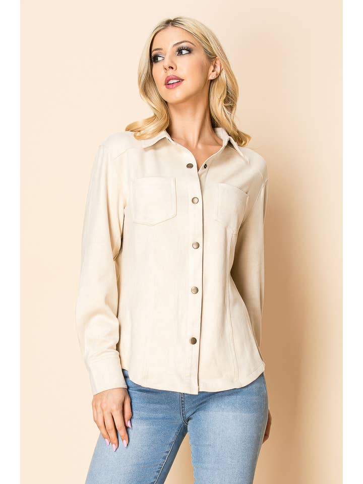 W.A.Y. --Wonderful And Young - Wholesale Shirt - Women's - W.A.Y Suede Snap Shirt