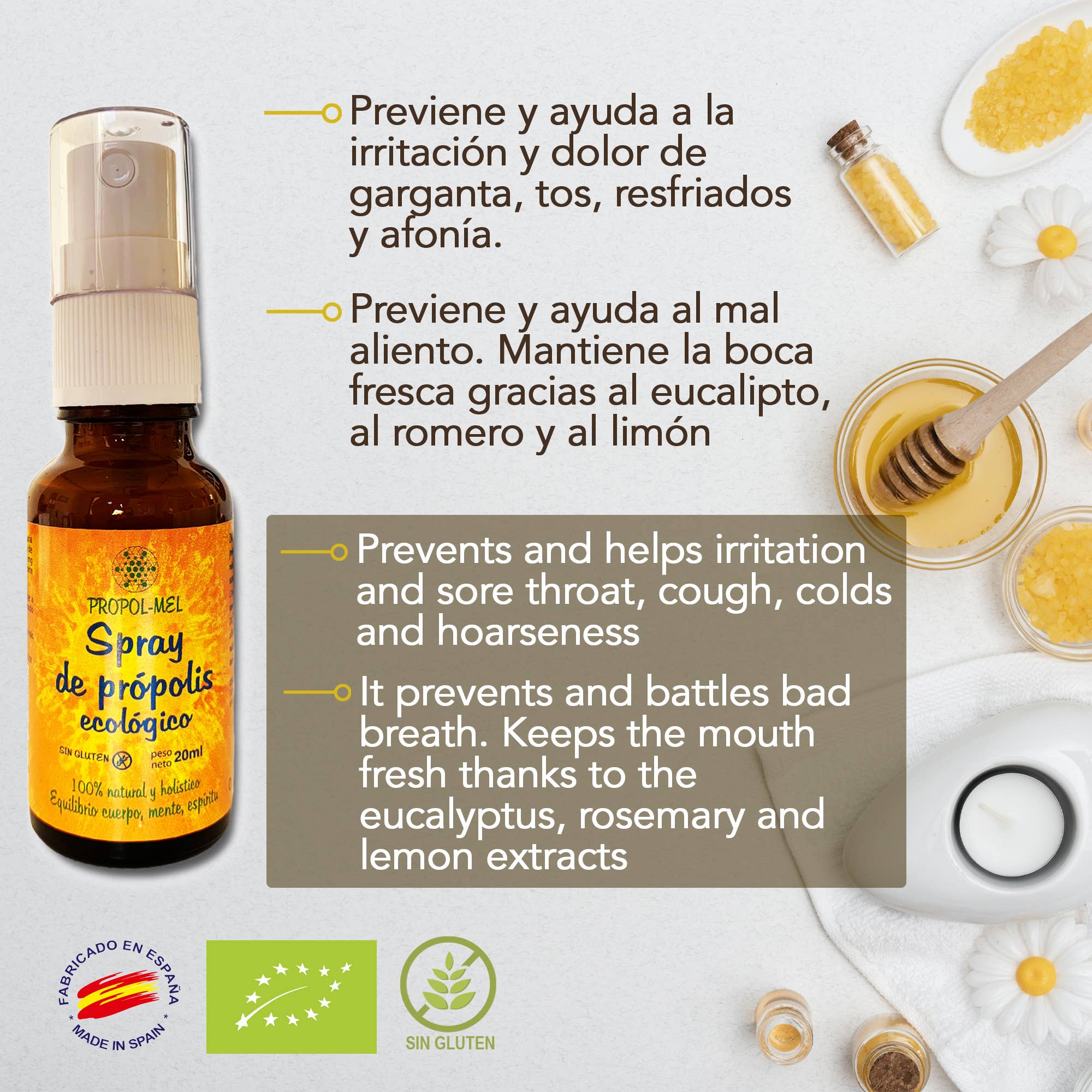 Nadiprana SL - Wholesale Oral Supplement/Vitamin - Propolis spray BIO PROPOL-MEL 20 ML, 20% propolis tincture3