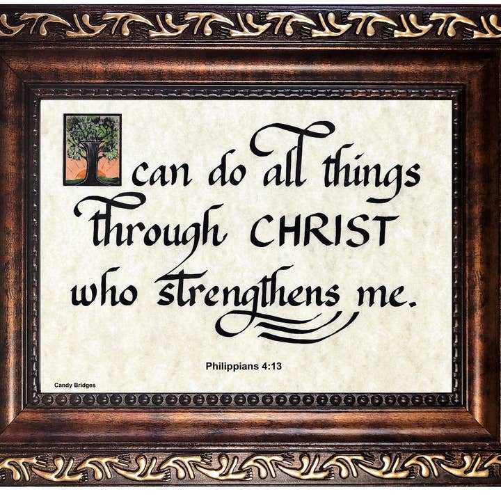 I can do all things through Christ framed print for wholesale by Candy Bridges Inspirational Framed Gifts and Art