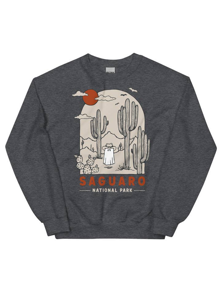Saguaro Spooky National Park Unisex Sweatshirt | CHARCOAL for wholesale by ChasingAMoment