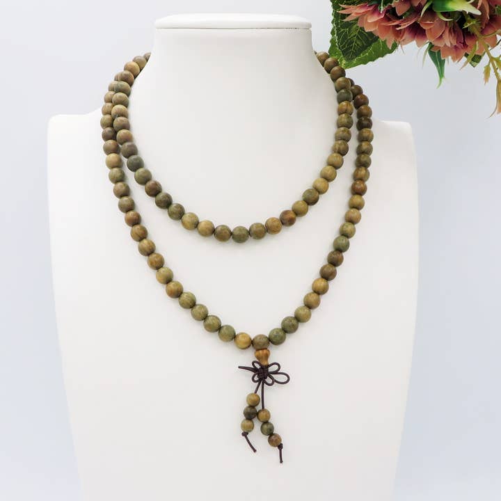 Atisha Spiritual Shop - Vendita all'ingrosso Bracciale con perline - KADAM ~ JAPAMALA 108 grani in legno di sandalo naturale - Bracciale / Collana - sandalwood