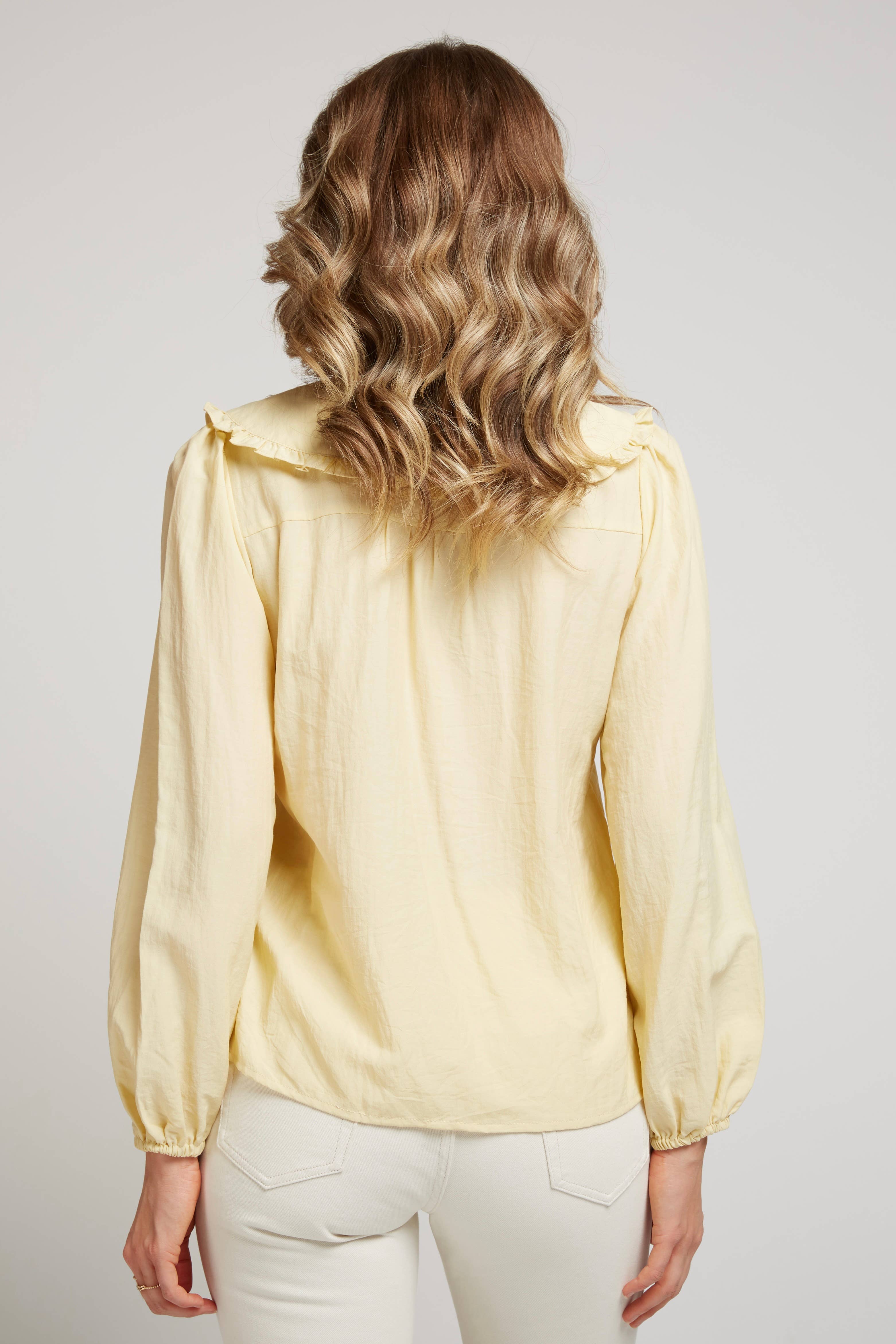 Andy & Lucy - Venta al por mayor Camisa - Mujer - CHERY - Blusa con cuello bordado y mangas abullonadas6