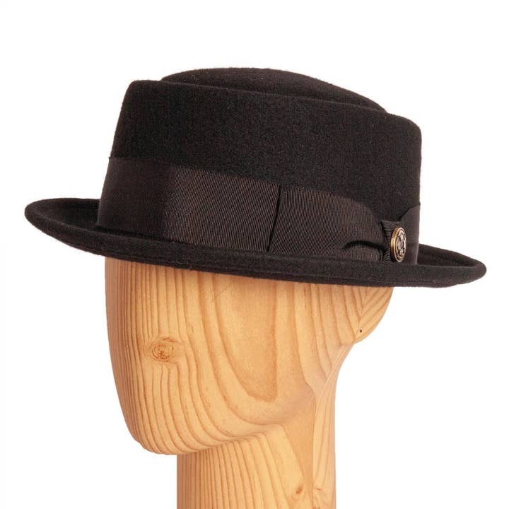 American Hat Makers - Wholesale Fedora - Unisex - Crushable Wool Felt Pork Pie Hat - Style Chi-Town7