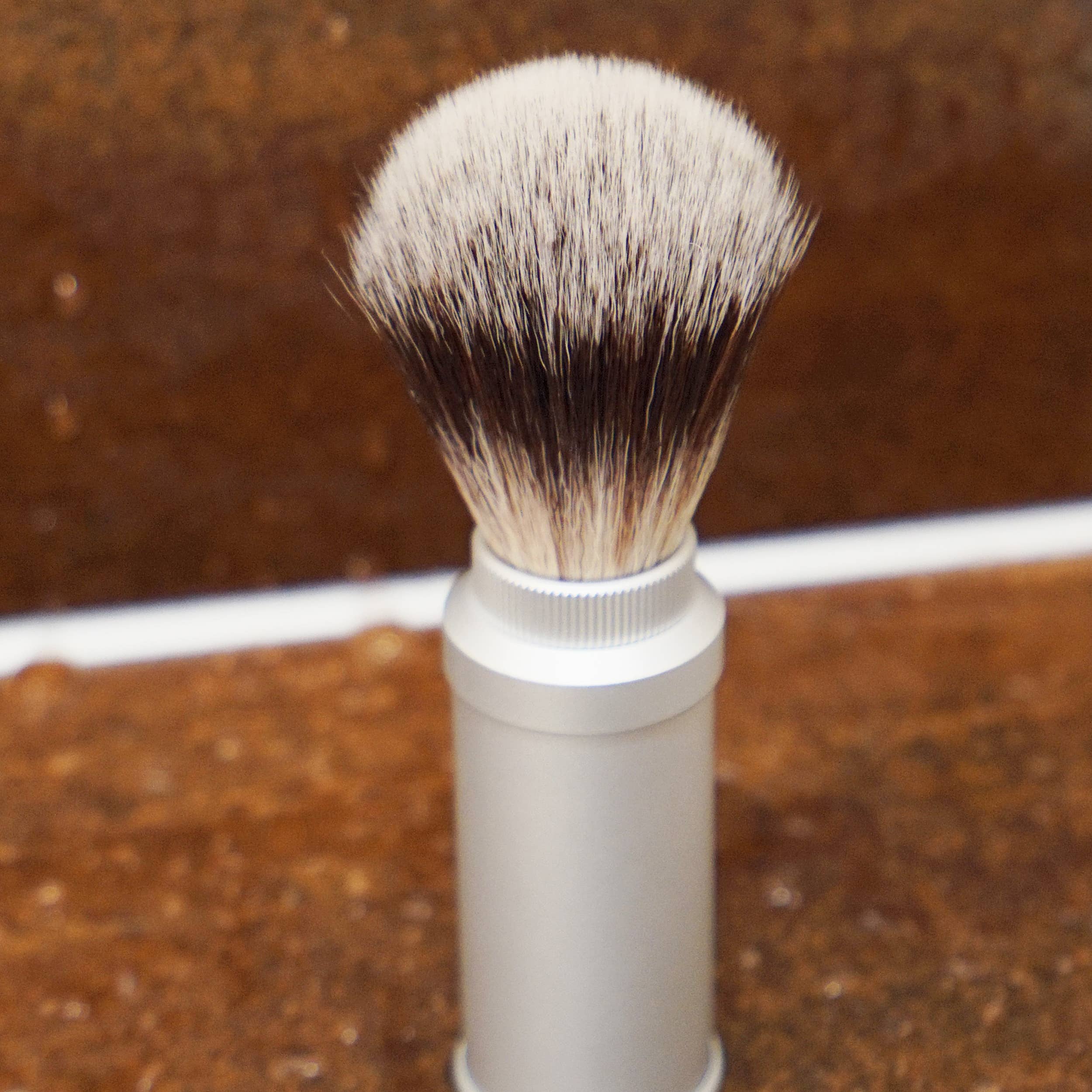 Fantasia R. Espig KG - Wholesale Shave Brush - Men's - Travel shaving brush, synthetic hair, aluminum handle, H 6.7/13 cm4