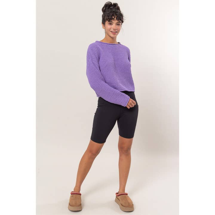 HYFVE - Wholesale Knit Sweater - Women's - DZ24F028-Rolled Edge Sweater