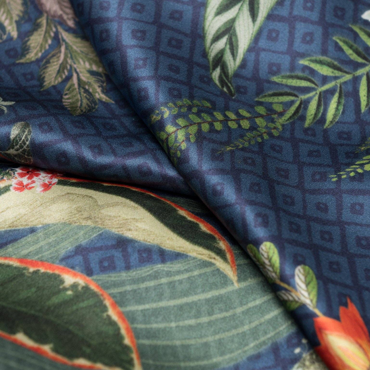 Elizabetta Made in Italy USA - Wholesale Scarf - Women's - Sara - Long Satin Silk Scarf - Blue5