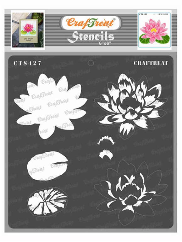 CrafTreat Layered Lotus Stencil 6x6 Inches for wholesale by CrafTreat
