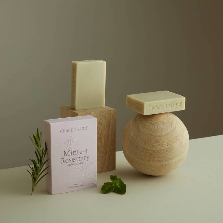 Mint and Rosemary Organic Soap for wholesale by GRACE AND BLUMË