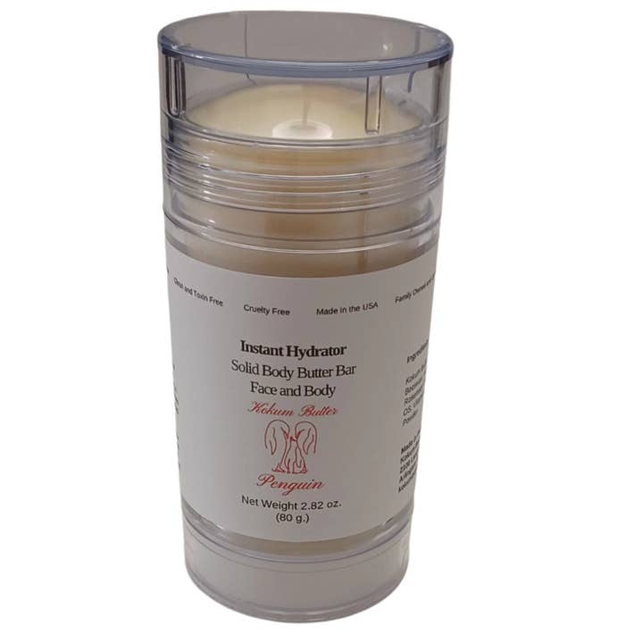 Kokum Butter Penguin - Wholesale Solid Lotion - Instant Hydrator (Lotion Bar) Clear Twist Up Tube4