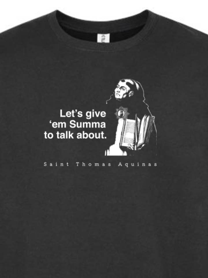 Lass uns ihnen Summa zum Reden geben - St. Thomas von Aquin Crewneck Sweatshirt für den Großhandel von Sock Religious