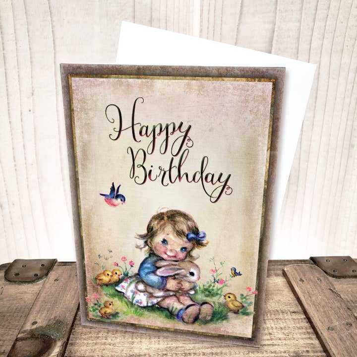 Biglietto di compleanno con coniglietto per la vendita all'ingrosso da parte di Yesterday's Best