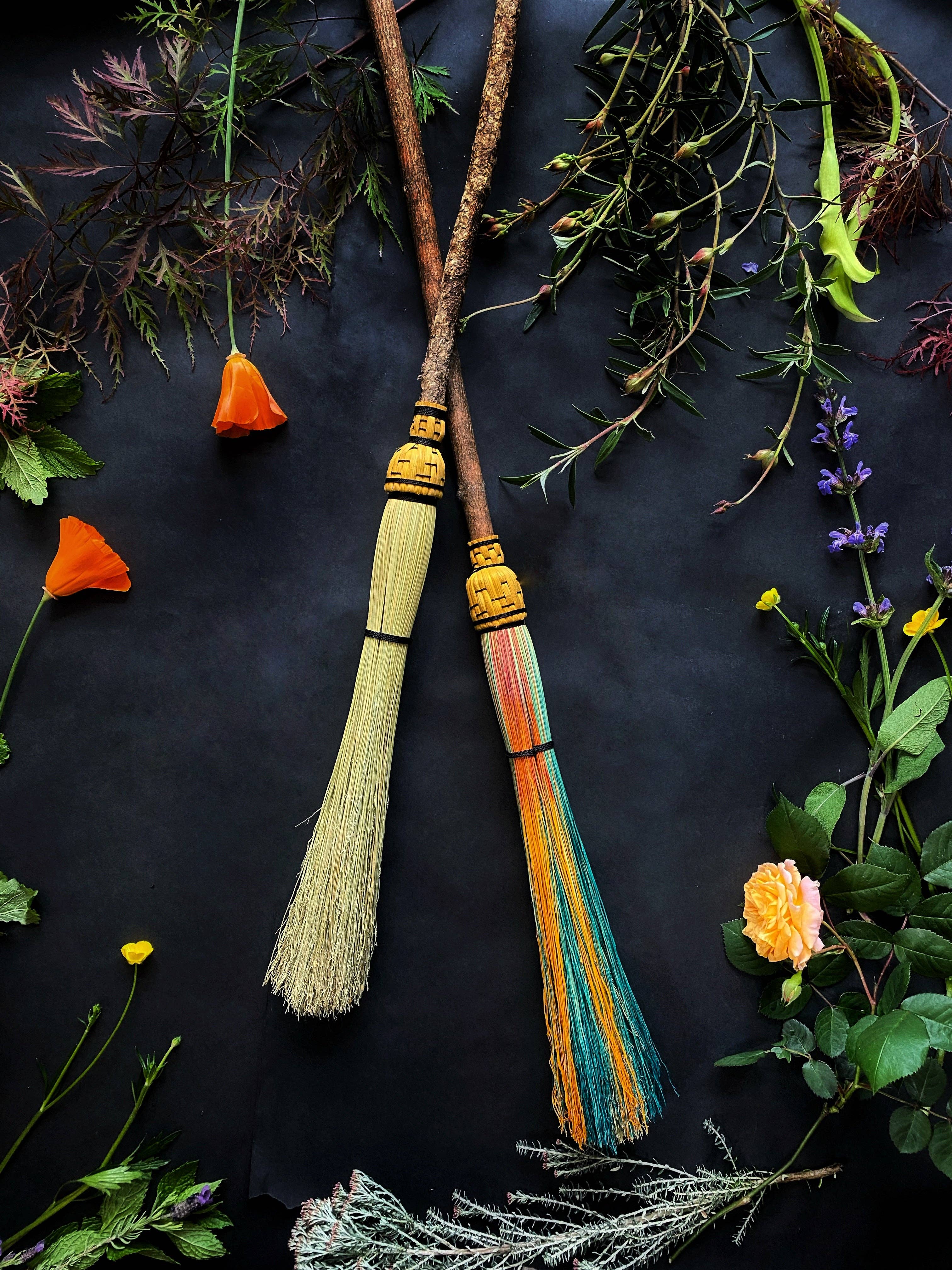 Keven Craft Rituals LLC - Wholesale Meditation Supplies - Cobwebber Brooms w/ Woven Top2