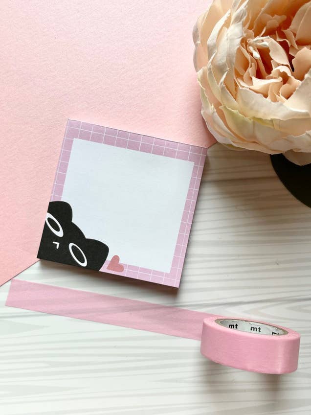Kawaii Sort Kat Memo Pad, Lomme Notepad 50 Ark 3 x 3 for engroshandel hos Kimi Creative