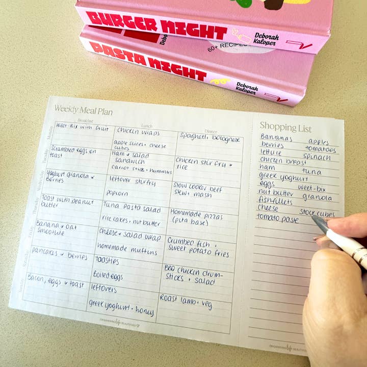 Paper | Weekly Meal Plan Pad | A4 Tear-Off Planner with Shopping List (A4) for wholesale by Organising Life Beautifully