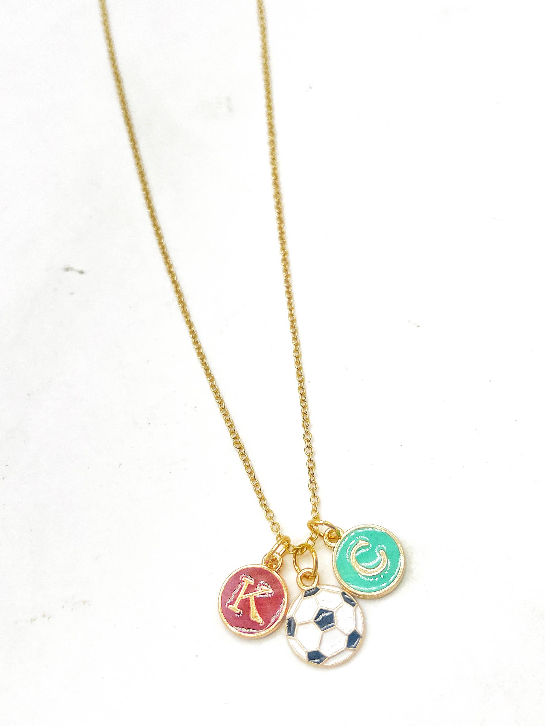 Baubles by B - Wholesale Pendant/Charm Necklace - Red Teal KC Enamel Charm Current Kansas City Necklace Soccer3