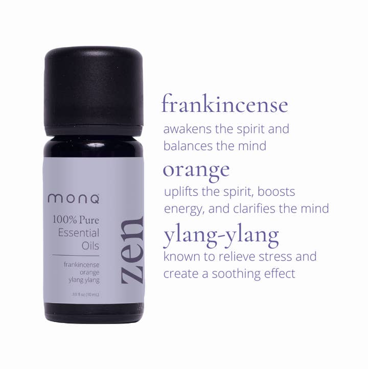 MONQ - Wholesale Aromatherapy Lotion/Oil - Zen Essential Oil Bottled Blend Aromatherapy