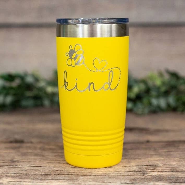Bee Kind - Engraved Stainless Steel Tumbler for wholesale by 3C Etching