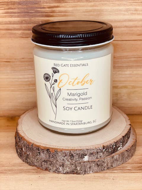 Fiore di nascita di ottobre, candela di soia per la vendita all'ingrosso da parte di Red Gate Essentials