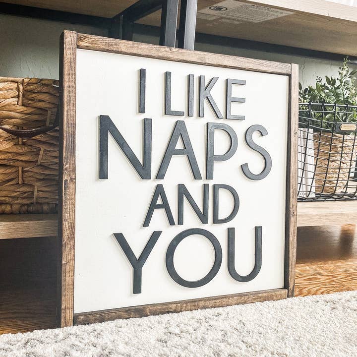 I Like siestes and You Laser Signe en bois pour la vente par Dakota + Pine Design Co.