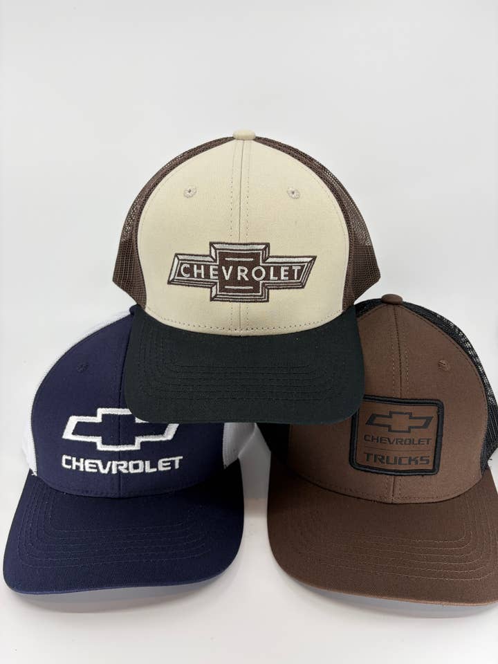 Chevrolet Snapback Mesh back Billed Caps - Lot of 3 for wholesale by Wildwood Enterprises LLC