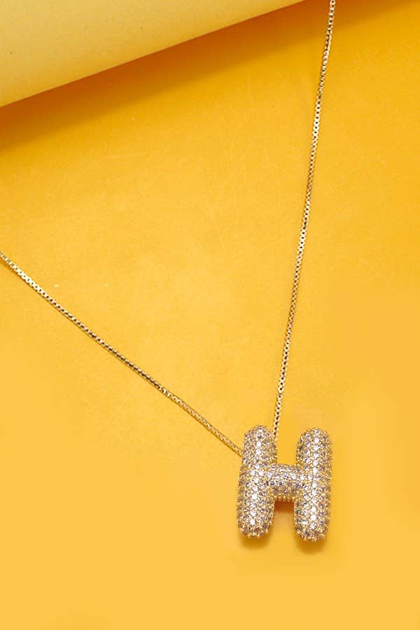 JOSSLYN by wall to wall - Vente Colliers à pendentif - Collier Initiale Bulle en Strass Pave | 80N7518