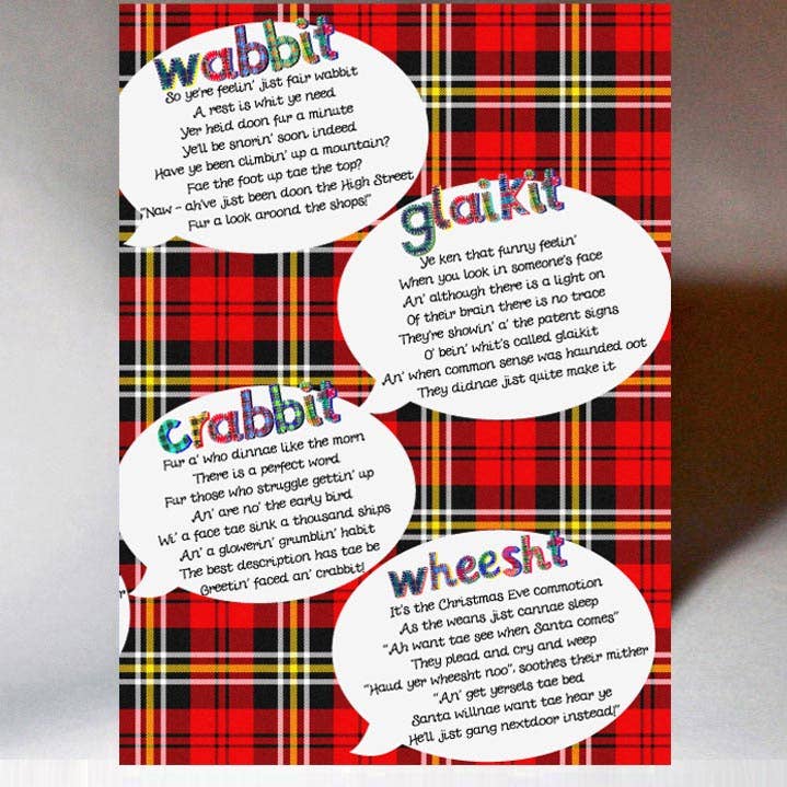 Wee Wishes - Wholesale Gewone wenskaart - KAART MET SCHOTSE WOORDEN GR36