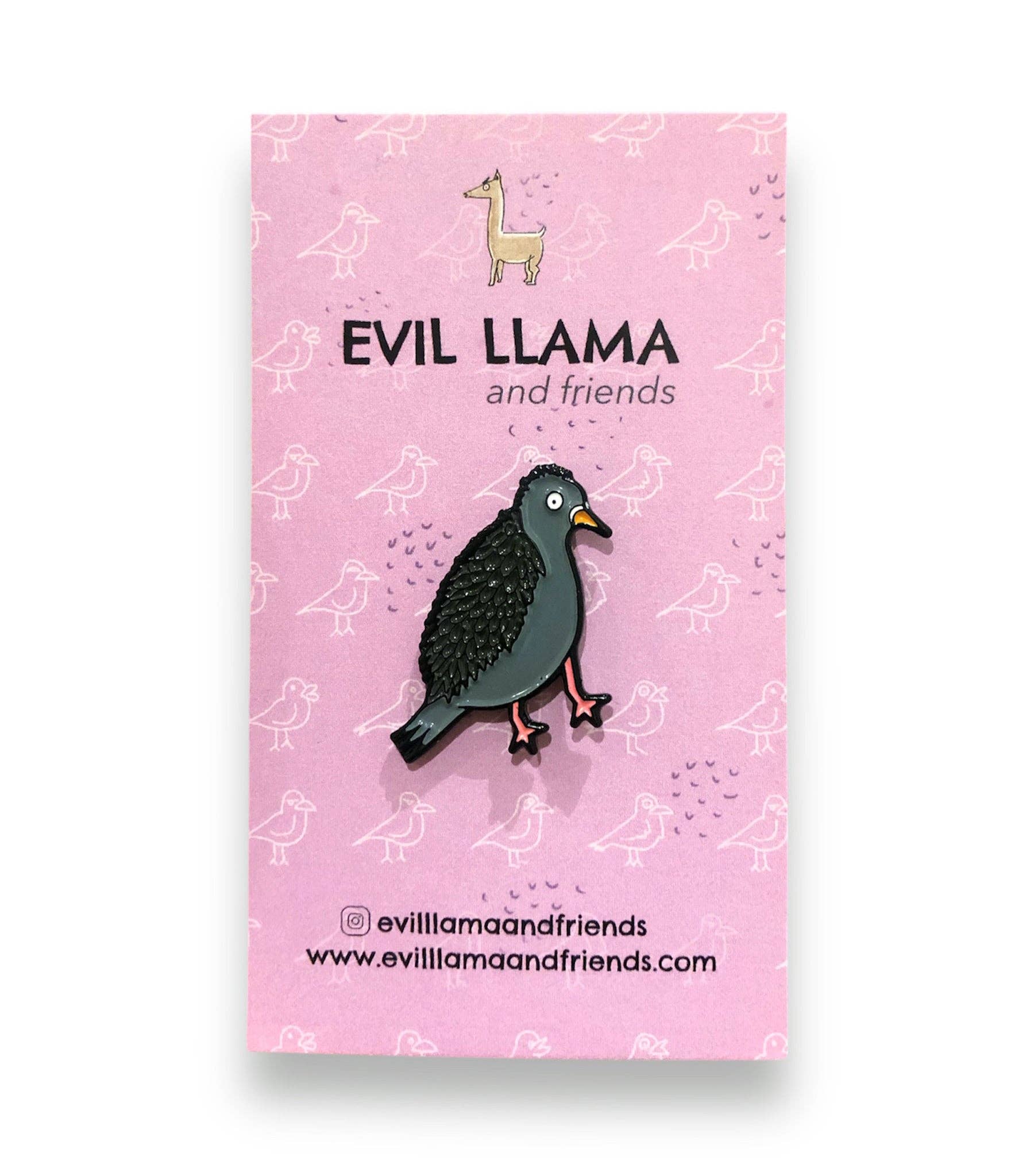 Evil Llama and Friends – Engroshandel Reversnål/knap – forstyrret duenål | sjov blød emaljestift0