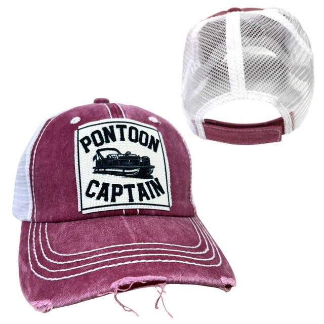 dkhandmade - Wholesale Trucker Hat - Unisex - PONTOON CAPTAIN | UNISEX HAT | DISTRESSED10