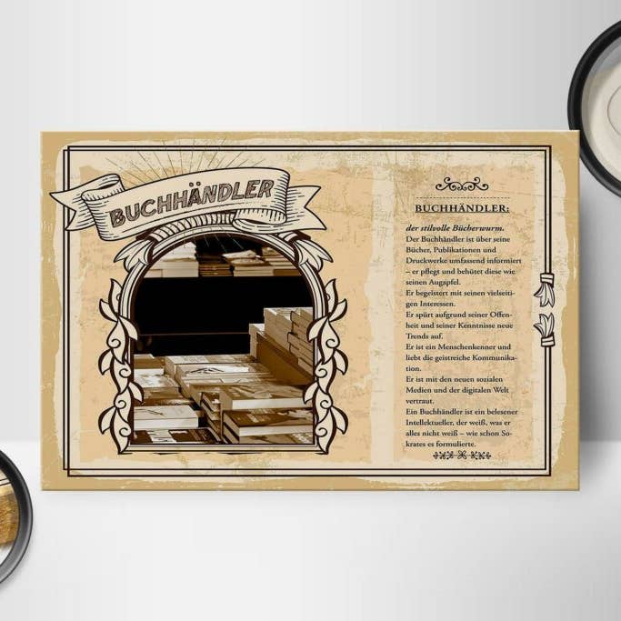 Femer - Wholesale Sign - Wooden Sign Professions 18x12 cm Bookseller Books Eyeball Trends Sign1