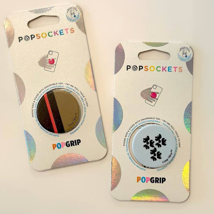 Crisp Oliveâ„¢ - Vendita all'ingrosso Impugnatura per smartphone - Impugnature per telefoni a righe personalizzate: una collaborazione con prese Pop1