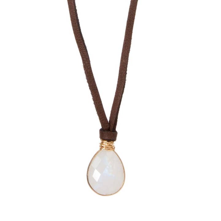 Helena Mini Ciondolo Pietra di Luna per la vendita all'ingrosso da parte di Alexia Viola Napa Valley