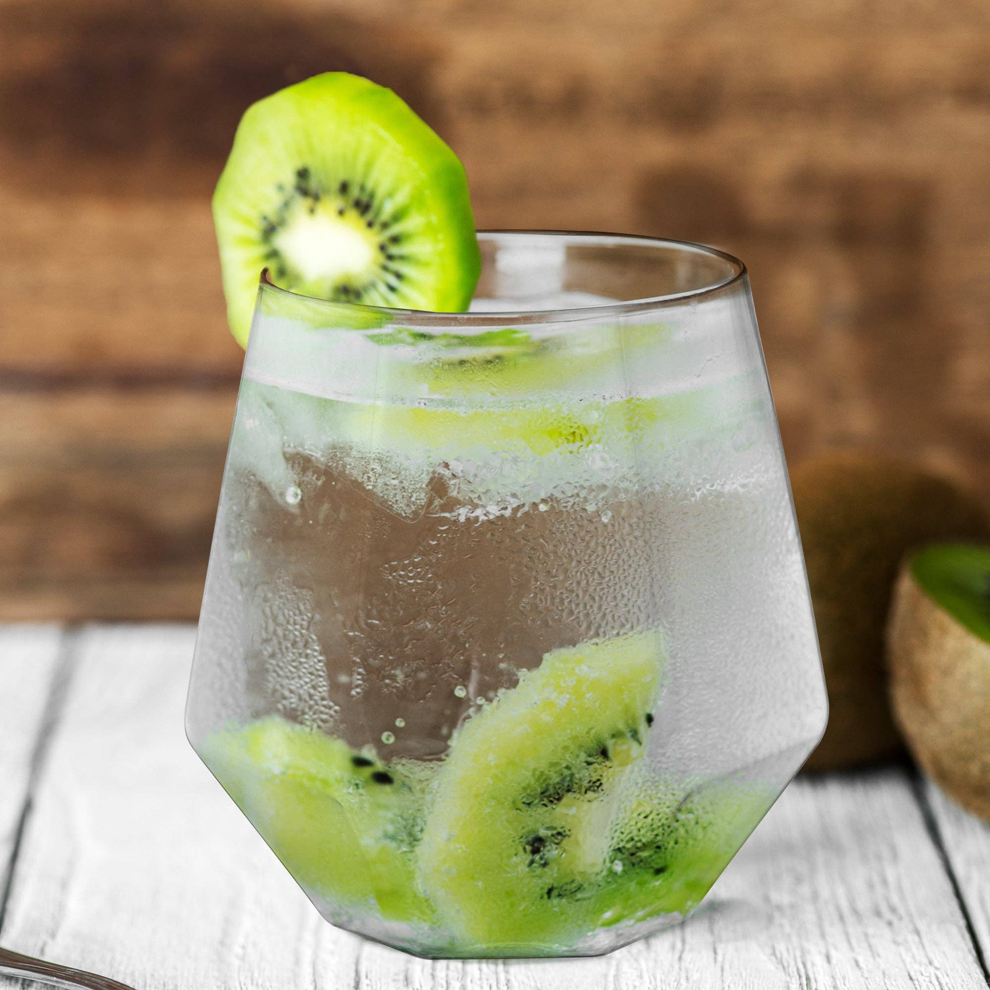 Smarty had a Party - Wholesale Wine Glass - 12 oz. Clear Hexagonal Plastic Wine Goblets - 64 pcs8