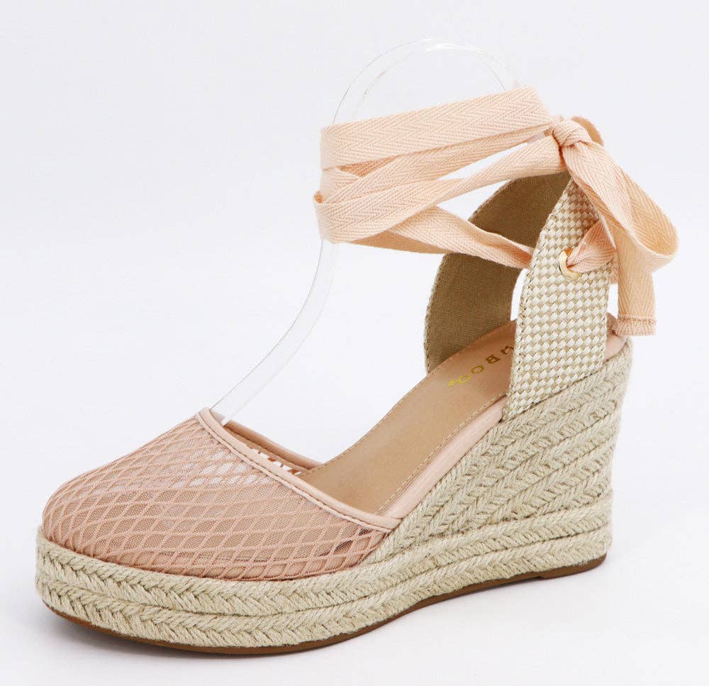 Mars Sky Shoes Wholesale - Vente Chaussures compensées – femme - Bamboo DITCH-21 Femmes Espadrilles Compensées Brillantes en Maille à Lacets - Pack de 12 Paires - 20,35/Paire4