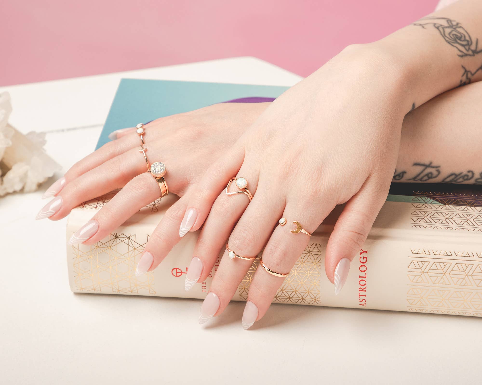 Mineral and Matter - Vendita all'ingrosso Anelli con pietra singola/solitario - Anello Luna Opal Fasi Lunari Fasi Lunari Anello a luna crescente4