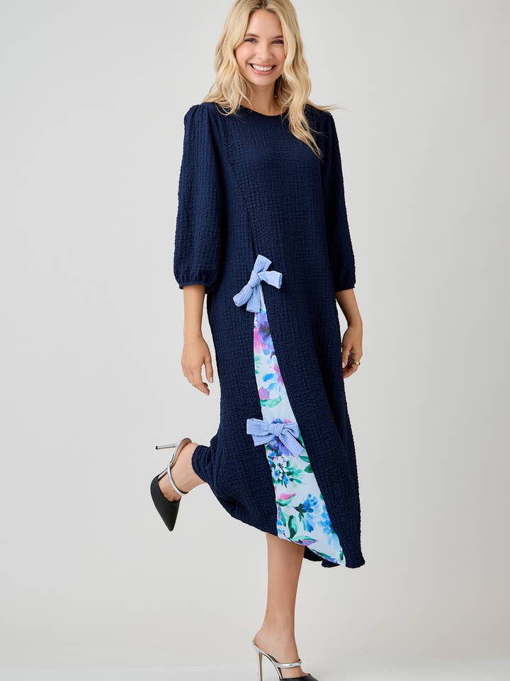 Celeste Clothing - Wholesale Dress - Women's - WOMEN'S MODEST SIDE BOW DRESS WITH PUFF SLEEVES AND POCKETS37