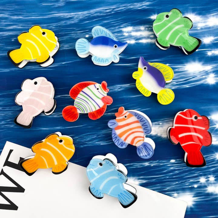 Pinza de Pelo Pez Payaso, Pinza de Pelo Animal Marino Brillante para venta al por mayor de SoapElenGlen