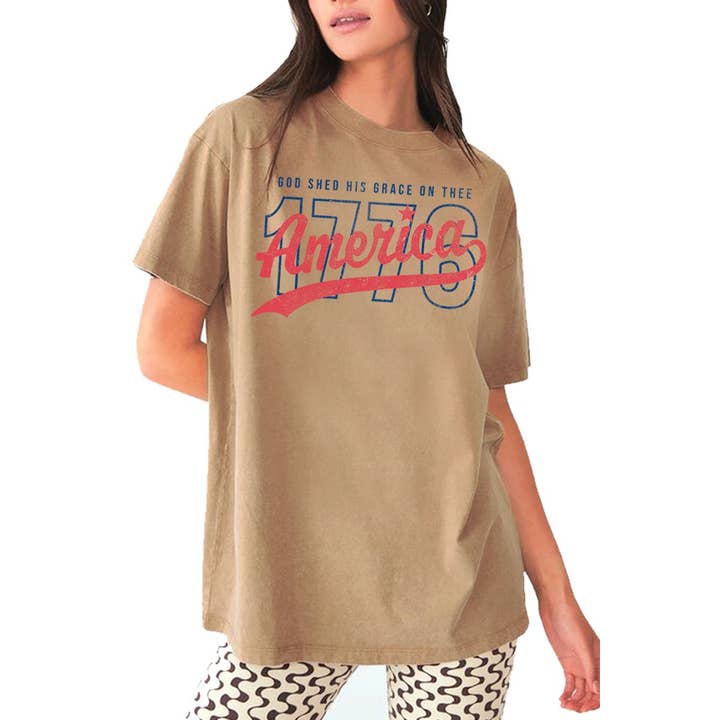 HRTandLUV - Wholesale T-Shirt (Graphic) - Women's - GOD SHEED HIS GRACE ON THEE WASHED GRAPHIC TEE