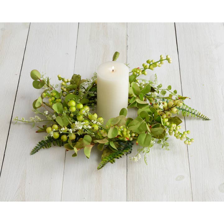 Audrey's Home & Gift - Wholesale Wreath - Candle Ring - Asstd Berries, Asst Foliage (PC)