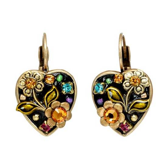 Midnight Garden Heart Earrings for wholesale by Michal Golan Jewelry