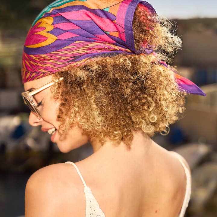 Creature Marseille - Wholesale Scarf - Women's - Carnival - Night - The Square 70 in silk and cotton1