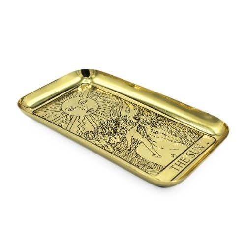 Green Tree - Venta al por mayor Bandejas decorativas - Bandeja de latón para tarot - El Sol1