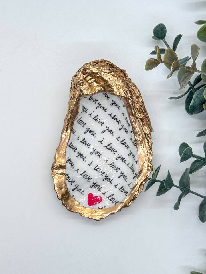 I Love You Oyster Trinket Dish for wholesale by Alison Brooke Designs