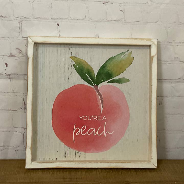 Eres un cartel enmarcado de madera de melocotón. para venta al por mayor de Buckeye Craft Co.