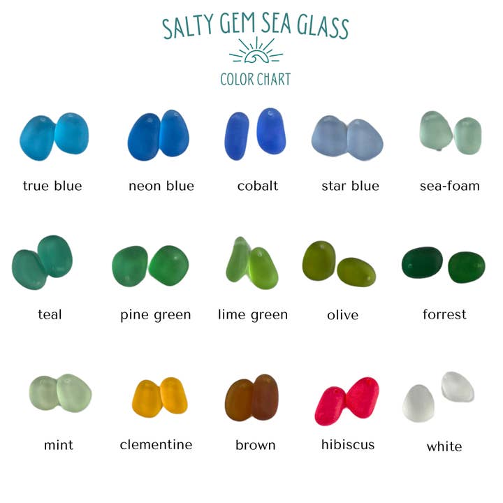 The Salty Gem - Wholesale Dangle Earrings - Sea Glass Charms