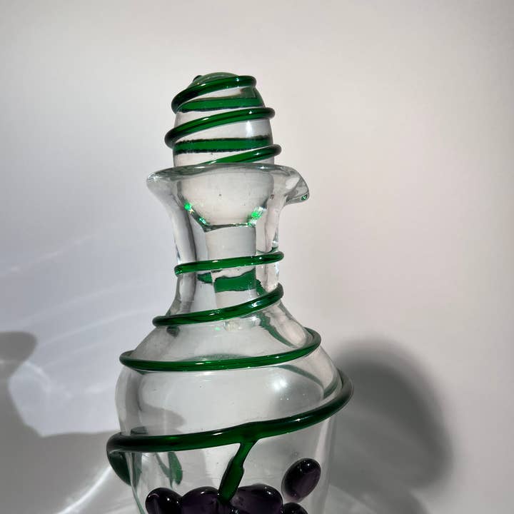 Glass Bottle With Grape Cluster Decoration for wholesale by DADA Novecento