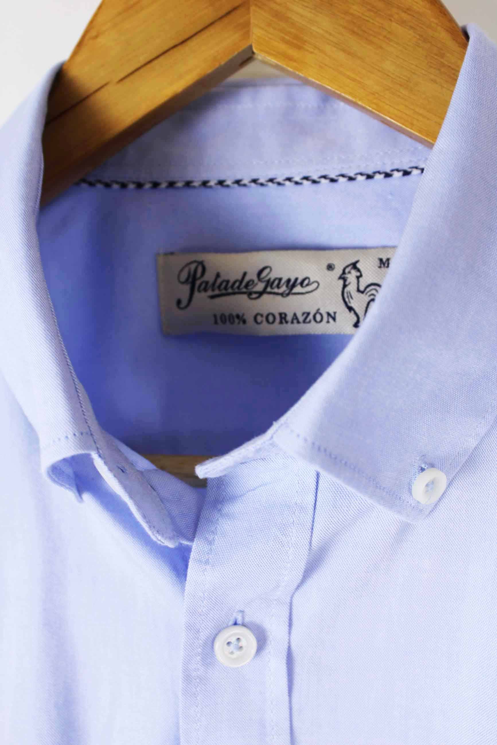 Patadegayo - Venta al por mayor Camisa con botones - Hombre - Camisa oxford lavado celeste2