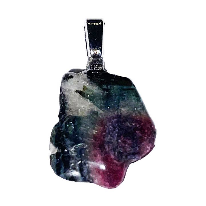 Watermelon Tourmaline Pendant - Raw Stone for wholesale by France Mineraux
